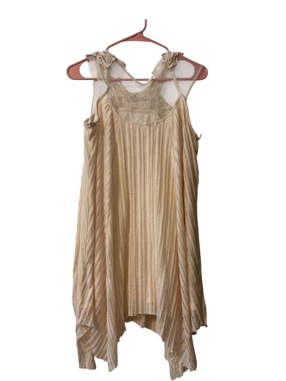 Altar'd State Cream Lace Yoke Sleeveless Dress